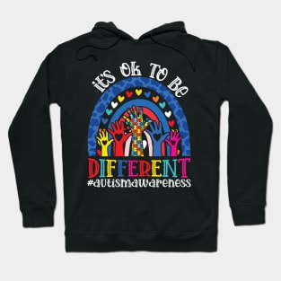 It's Ok To Be Different Autism Awareness Leopard Rainbow Shirt Hoodie